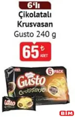 GUSTO ÇİKOLATALI KRUVASAN 6'LI 240 G indirimli fiyat GUSTO ÇİKOLATALI KRUVASAN 6'LI 240 G fiyat ve kampanya bilgisi